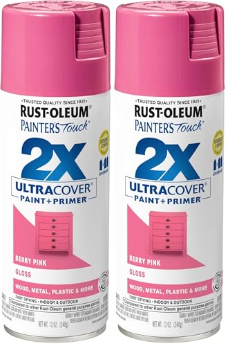 Rust-Oleum 249123 Painter's Touch 2X Ultra Cover Spray Paint, 12 oz, Gloss Berry Pink (Pack of 2)