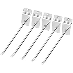 Estanteria Ganchos Slat Wall Crochet Panel - 25 piezas 15 cm 6 pulgadas Slat Panel de pared Gancho de pared Soporte Tienda estante Gancho