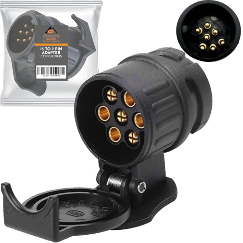 Xtremeauto 13 To 7 Pin Towing Adaptor - 13 Pin Trailer Plug Socket Adapter For Caravan Trailers Electric Connector