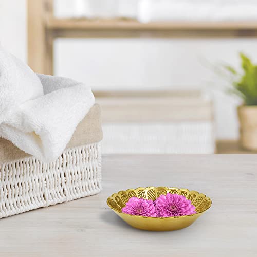 Shubhkart Solid Brass Decorative Nakshi Plate Set for Puja, Decoration & Diwali Gifting (Small 7 cm, Pack of 3, Solid Brass) - Image 6