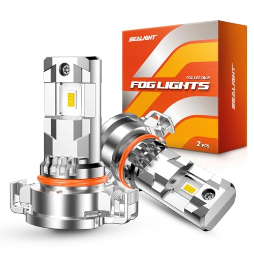 Image of SEALIGHT 2504 LED Fog Light Bulbs, 17000LM 800% Brightness 5202 /PS24W /2504 /PSX24W Fog Lights LED Bulb for Car, 6500K White Light, 1:1 Size, Pack of 2