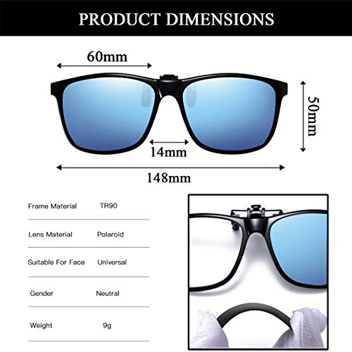 Image of Polarized Clip-on Sunglasses Anti-Glare UV Protection Driving Sun Glasses Over Prescription Glasses