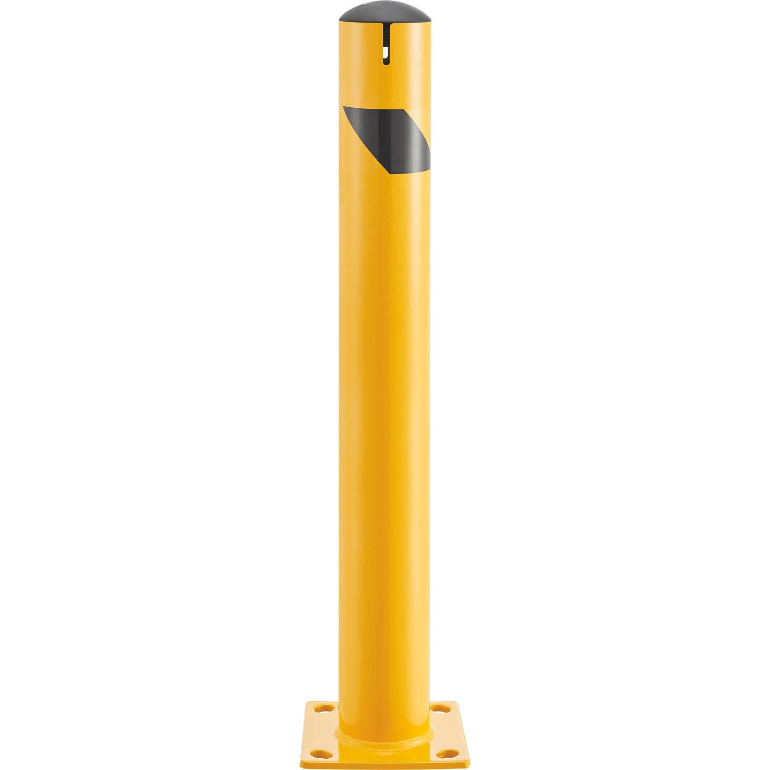 Steel Bollard w/Chain Slots & Removable Cap by Global Industrial – Steel, Yellow, Model 670584