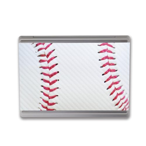 Image of MightySkins Carbon Fiber Skin Compatible With Microsoft Surface Laptop Go 3 (2023) Full Wrap Kit - Baseball Closeup | Protective, Durable Textured Carbon Fiber Finish | Easy To Apply | Made in the USA