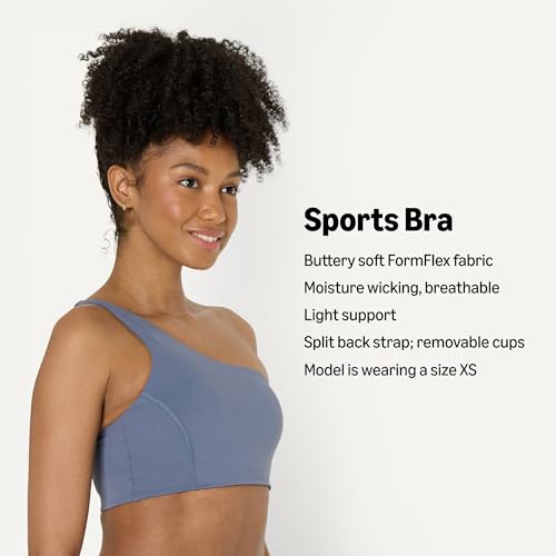 Image of Amazon Essentials Women's Active FormFlex Buttery Soft Light Support One Shoulder Strappy Back Sports Bra