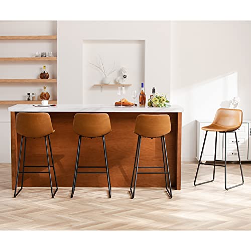 Image of HeuGah 30 Inch Bar Stools Set of 4 with Back & Durable Stable Legs
