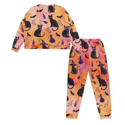 Image of Womens Lounge Set Long Sleeve Soft Pajama Sets | Casual 2 Piece Pj Outfit, Crewneck Sleepwear with Pockets, Adjustable Drawstring, Soft Comfy Fall Pajamas, Plus Size