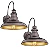 Outdoor barn light fixture farmhouse wall mount light gooseneck wall sconce exterior wall lighting fixture industrial bronze finish lantern for porch with gold interior 2pack rz004 2pack orb  urban country home decor
