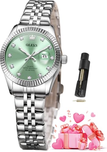 Image of OLEVS Watches for Women Luxury Elegant Stainless Steel Waterproof Luminous Diamond Women's Fashion Watch Ladies Watches for Small Wrists