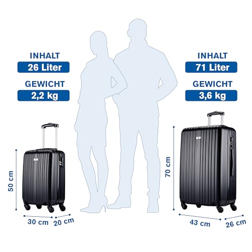 Slazenger Unisex_Adult Suitcase Set Black, 2-Teilig2