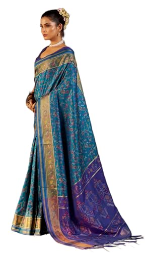 Image of SWORNOF Women's kanjivaram banarasi silk saree Zari Woven for festival Wedding silk with rich pallu Design sarees for women with Unstitched blouse piece