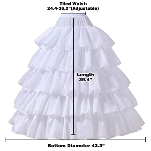 Petticoats for Women Crinoline Underskirt Slips, 5 Ruffles Wedding Underskirt for Women2