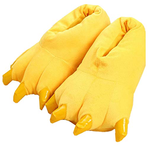 Adult Dinosaur Paw Plush Slippers - Warm Home Claw Slippers