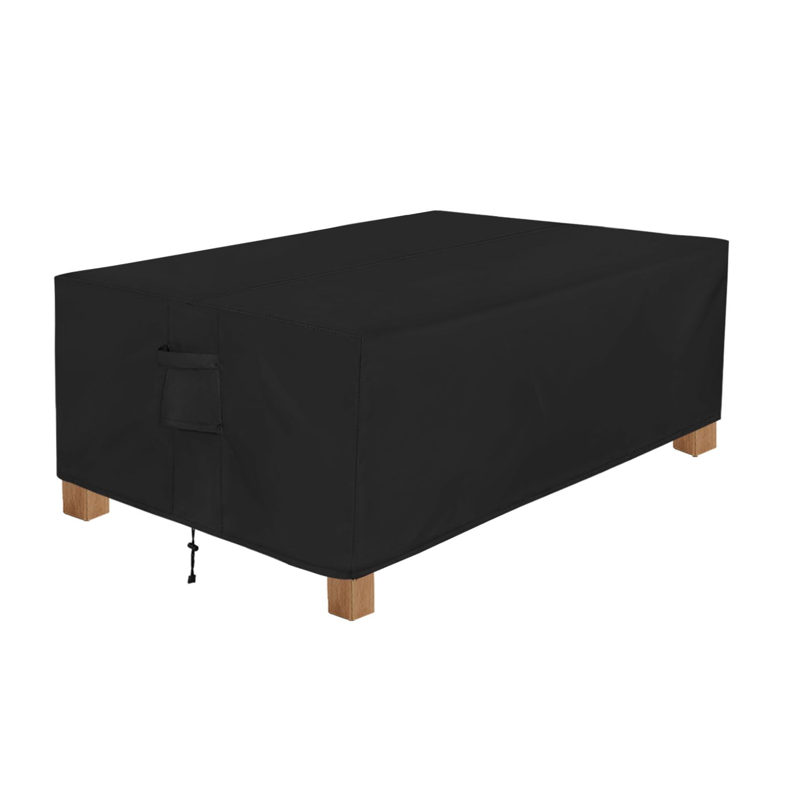 Easy-Going Patio Furniture Cover Waterproof Outdoor Rectangular Table Cover with Seal Tape at Seams (72"L x 44"W x 23"H, Black)