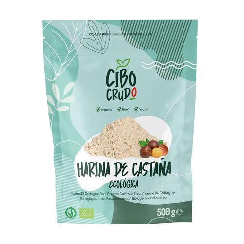 Harina de Castañas Ecológica - 500g. Harina de Castaña Natural y Cruda Sin Gluten.