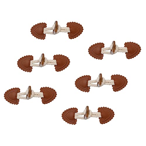 Gotetiso Knebelknöpfe 6 Paar PU Knebelverschlüsse Knebelknöpfe mit Verschluss Resin Nähknöpfe für Nähen Dufflecoat Verschluss Schnalle für Mantel Jacke Dekoration DIY