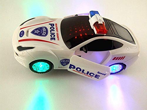 Image of LED Flashing Light and Music Toys for Kids 1+ to 5+ Year | Babies Real Actions Best Birthday Christmas Gift Indoor Fun Activities (Police Car)