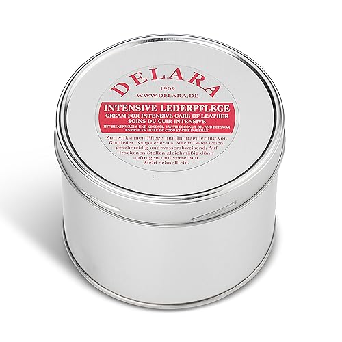 DELARA Intensive Lederpflege – 500 ml - Imprägniert und schützt Leder sehr wirksam. Neue Rezeptur mit hochwertigem Kokosöl und Bienenwachs - Made in Germany (Schwarz)