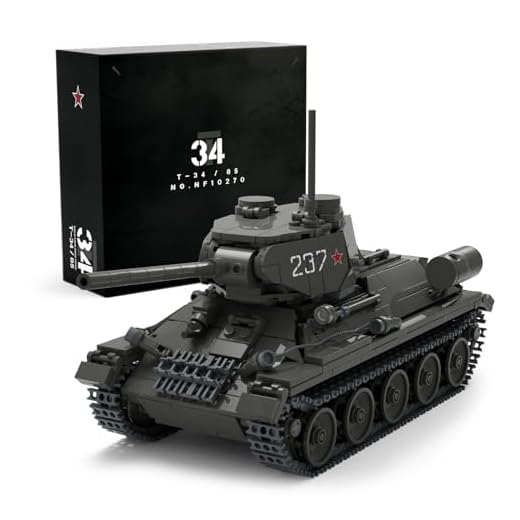 Nifeliz T34/85 Panzer militaire jouet de construction, WW2, ensemble de briques de char, cadeau pour les adultes amateurs de militaire (NF10270, 818 pièces)