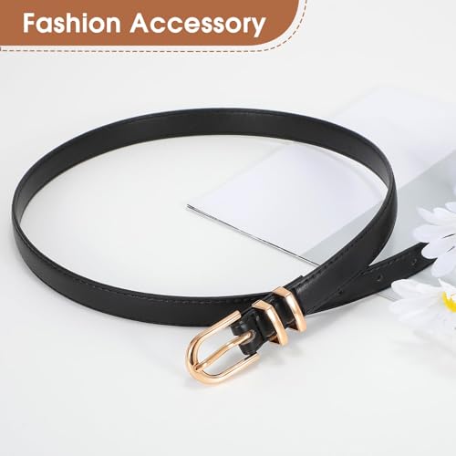 3 Pack Women's Skinny Genuine Leather Belt Fashion Waist Belt4