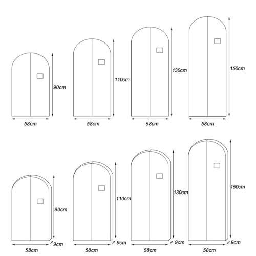 Garment Bags Breathable Clothing Dust Cover, Coat Cover Dust Bag, Household Oxford Cloth Storage Case, Hanging Pocket Clothing dust Cover (Color : C, Size : 130 * 58cm)2