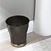 mDesign Decorative Metal Small Trash Can Wastebasket, Garbage Container Bin - for Bathrooms, Powder Rooms, Kitchens, Home Offices - Modern Curved Design - Pearl Bronze/Champagne