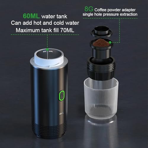 Cafetera portátil eléctrica recargable 150 ml miniatura 6