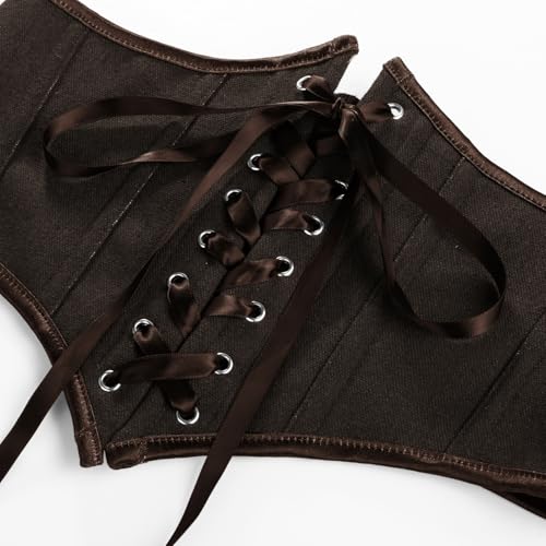 Image of Scarlet Darkness Corset Belt for Women Floral Lace Up Boned Underbust Corset Waist Belts