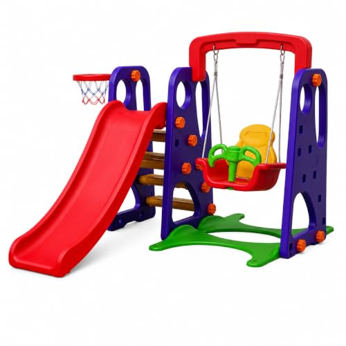 PLAYGROUND COMPLETO CRIANÇA FELIZ ESCORREGADOR COM BALANÇO E CESTA DE BASQUETE BARZI