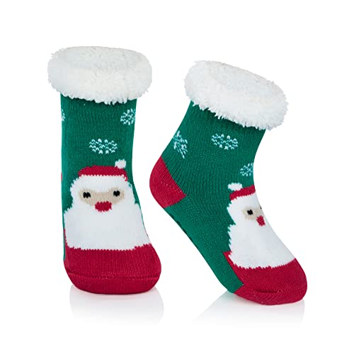 Zando Kids Christmas Fuzzy Socks - Girls Boys Thermal Thick Soft Fluffy Cozy Socks for Toddlers