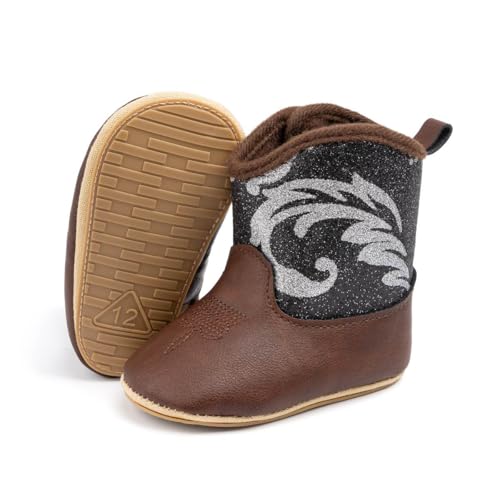 Image of Meckior Baby Girls Cowboy Tassel Boots Side Zipper Moccasins Soft Bottom Non-Slip Toddler Shoe