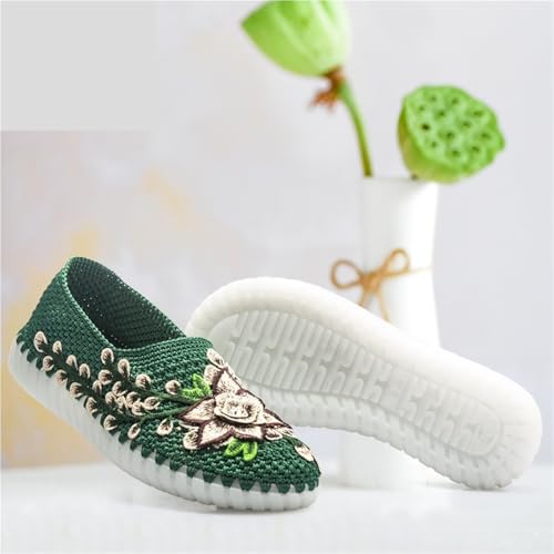 Diy Hand Knitting Materials Slippers Crystal Sole Rubber Outsole Crochet Needles Indoor Slippers(Black,39)4