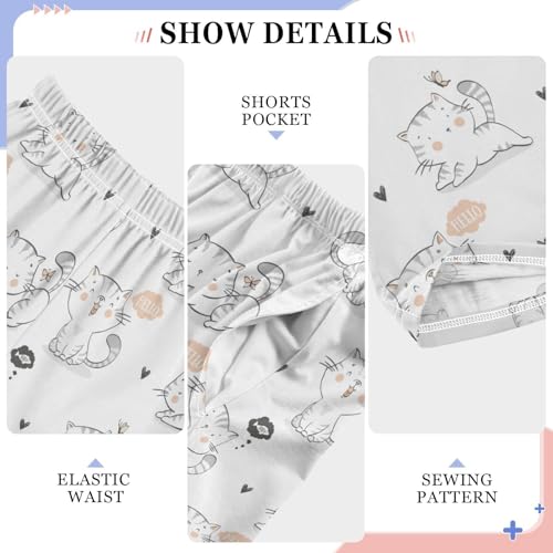 Cartoon Kitty Cats Boys Pants for Kids Jogger Pants with Pockets S-XL4