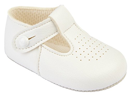 Baypods Baby Boys Traditional T bar pram Shoes Early Days 3-6 Months Winter White