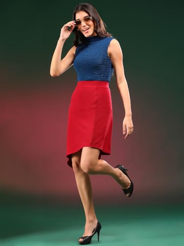 Image of KOTTY Women's Solid and Printed Skirts - A-Line || Pencil || Midi || Maxi || Knee-Length || Flared || Asymmetric Styles for Chic and Comfortable Fashion