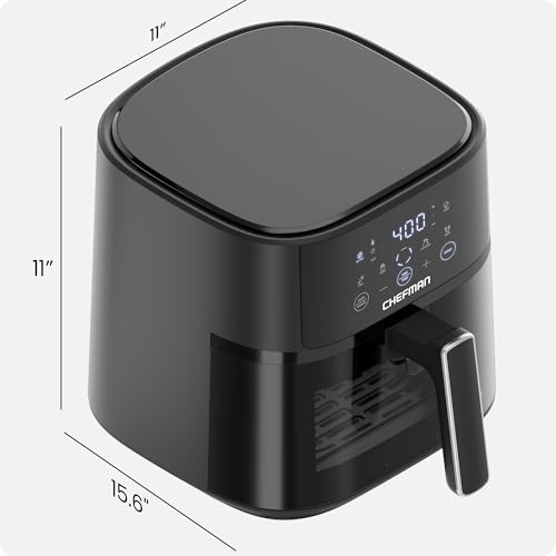Chefman Air Fryer – 6 QT Compact Airfryer for Quick & Easy Meals, Features Hi-Fry Technology for Extra Crisp, Easy-View Window, Touch Controls with 4 Presets, Nonstick & Dishwasher Safe Basket - Black - image 8