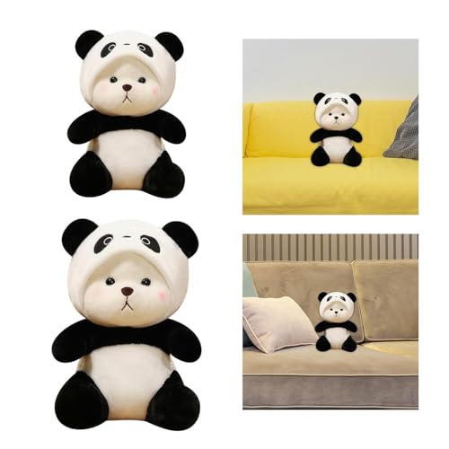 Image of Tickles Panda with Panda Face Cap Soft Stuffed Plush Animal Toy for Kids Boys & Girls (Color: Black & White Size: 25 cm)
