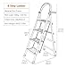 Easy to Use and Carry Telescopic Ladder, 3-5 Step Foldable Lightweight Ladder with Tool Shelf for Home, Kitchen, Garage(4 Step) (Black 4 Step)