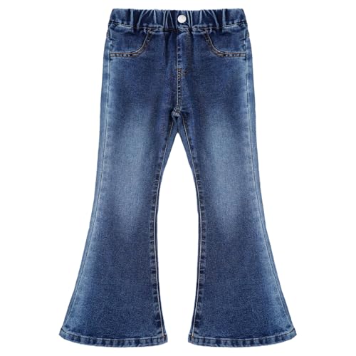 YiZYiF Ripped Jeans for Girls Wide Leg Denim Trousers Flare Bell Bottom High Waist Stretch Leggings Capris2