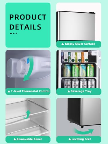 Image of F.W.WOOLWORTHS Refrigerator with Freezer 3.8 Cu.Ft Silver