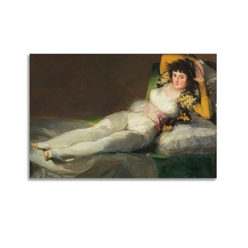 Póster de Francisco De Goya La Maja Vestida en lienzo para pared, impresión fotográfica para colgar, decoración del hogar, obras de arte de 20 x 30 cm