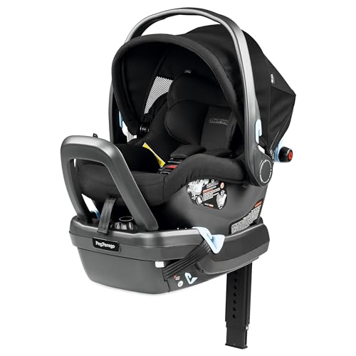 Peg Perego Primo Viaggio Nido - Rear Facing Infant Car Seat - Includes Base with Load Leg & Anti-Rebound Bar - for Babies 4 to 30 lbs - Made in Italy - True Black