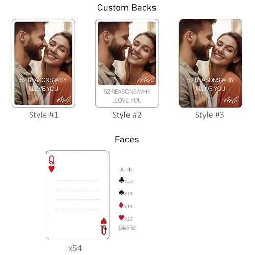 Baraja de Cartas Personalizadas 52 Razones Te Amo miniatura 5