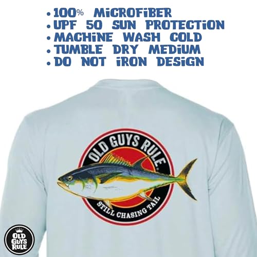 OLD GUYS RULE Men's UPF 50+ Sun Protection Long Sleeve Fishing Shirt, Chasing Tail - Funny Father's Day, Birthday Gift4