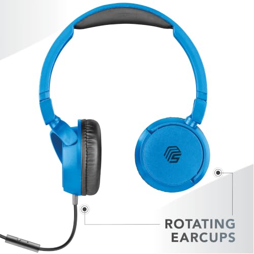 Miniatura 3 de Music Sound Headband Con Cable Basic Audífonos Auriculares Stereo Supraaurales Diadema Expandibles Con Jack 3.5 Mm Y Micrófono - Plegable - Color Azul