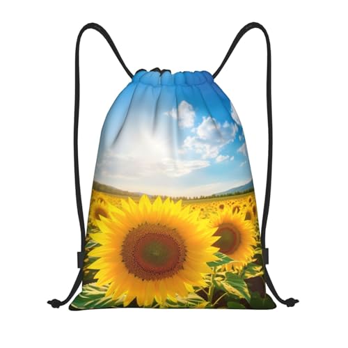 Yellow Sunflowers2 print Drawstring Bag Sack Gym Bag Ditty Bag for Gym Traveling, Hiking, Yoga, Shopping for Adult