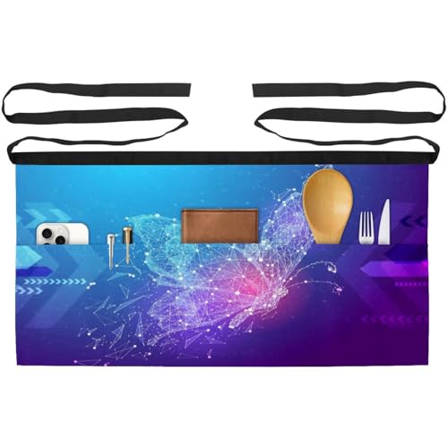 Tablier court de cuisine lot de 3 pour pâtisserie et nettoyage à la maison 60x30.5cm