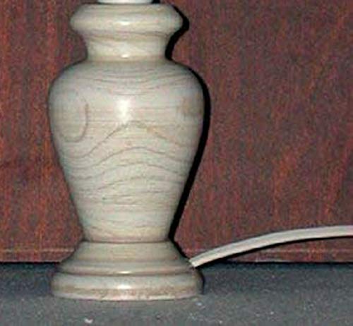 Paolo Rossi Base Lampada lumetto abat Jour da Comodino in Legno tornito Colore Avorio- Produzione Propria - Made in Italy (Solo Base Avorio)