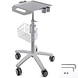 VEVOR Servierwagen Edelstahl Serving Lab Trolley mit Metallkorb, Laborwagen Tragbar Abräumwagen Universalräder Design, Medical Dental Lab Cart Transportwagen Rollwagen Medizinisch Zwei Fußbremsen