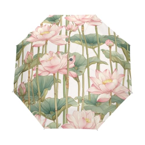 Parapluie Fleurs De Lotus Flottant automatique : fini les baleines cassées au vent